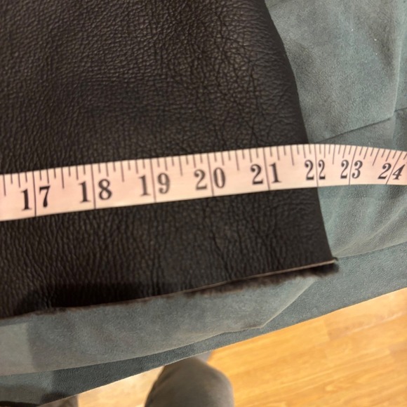 OPIFIX VTG Aviator Black Leather Shearling Lined Riri Zip Jacket Italy 40/Medium - Picture 11 of 14